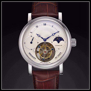 ブレゲ BREGUET メンズ 42mm シースルーバック 手巻き式腕時計