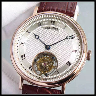 ブレゲ BREGUET メンズ 41mm シースルーバック 手巻き式腕時計