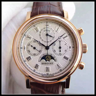 ブレゲ BREGUET メンズ 40mm シースルーバック 手巻き式腕時計