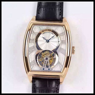 ブレゲ BREGUET メンズ 42mm シースルーバック 手巻き式腕時計 5497BR/12/9V6
