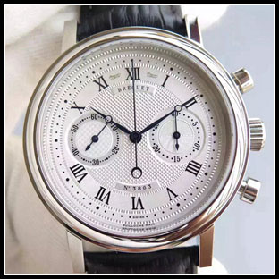 ブレゲ BREGUET メンズ 40mm シースルーバック 手動巻き式腕時計