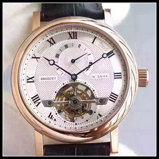 ブレゲ BREGUET メンズ 42mm シースルーバック 自動巻き式腕時計