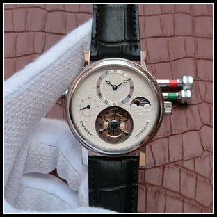 ブレゲ BREGUET メンズ 42mm シースルーバック 手動巻き式腕時計