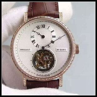 ブレゲ BREGUET メンズ シースルーバック 44mm 自動巻き腕時計