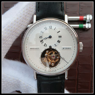 ブレゲ BREGUET メンズ シースルーバック 44mm 自動巻き腕時計