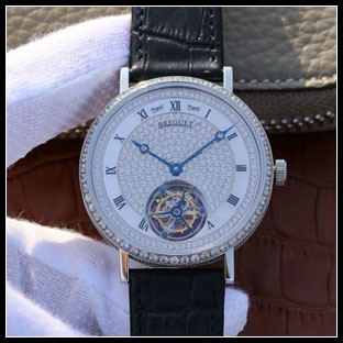 ブレゲ BREGUET メンズ 41×9.5mm シースルーバック 手動巻き式腕時計