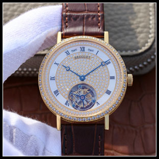 ブレゲ BREGUET メンズ 41×9.5mm シースルーバック 手動巻き式腕時計