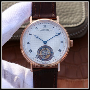 ブレゲ BREGUET メンズ 41×9.5mm シースルーバック 手動巻き式腕時計