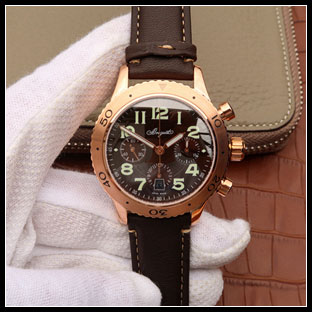 ブレゲ BREGUET メンズ 42mm シースルーバック 自動巻き式腕時計