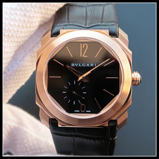 ブルガリ メンズ 40mm シースルーバック 自動巻き腕時計