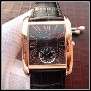 カルティエ メンズ 34×44mm シースルーバック 自動巻き腕時計 W5330002