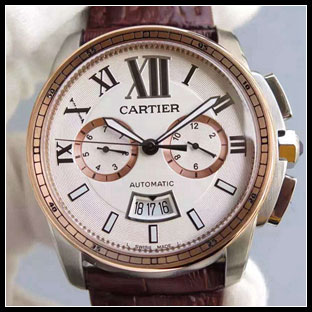 カルティエ メンズ 46mm シースルーバック 手巻き式腕時計 W6920104