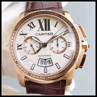 カルティエ メンズ 42mm シースルーバック 自動巻き腕時計 W7100044