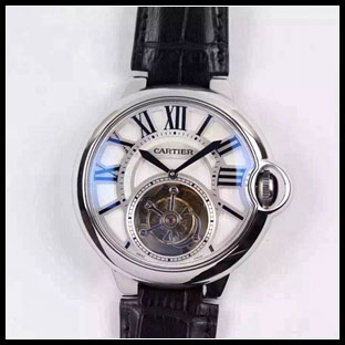 カルティエ メンズ 42mm シースルーバック 手巻き式腕時計 W6920104