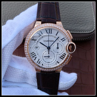 カルティエ メンズ 44mm シースルーバック 自動巻き腕時計 W6920009