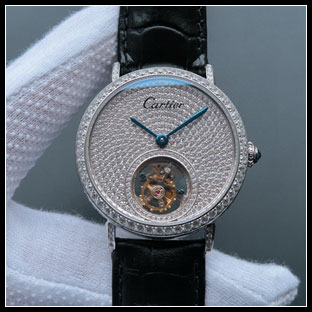 カルティエ メンズ 40mm シースルーバック 手巻き式腕時計