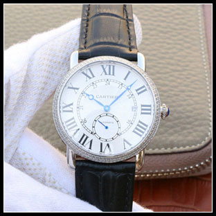 カルティエ メンズ 40mm シースルーバック クォーツ腕時計 W6801005