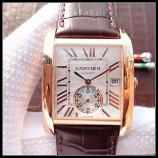 カルティエ メンズ 34×44mm シースルーバック 自動巻き腕時計 W5330001