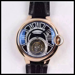 カルティエ シースルーバック メンズ 46mm 手巻き式腕時計