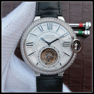 カルティエ シースルーバック メンズ 42mm 手巻き式腕時計