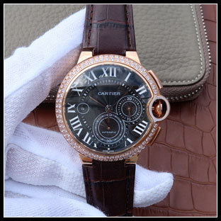 カルティエ シースルーバック メンズ 44mm 自動巻き腕時計