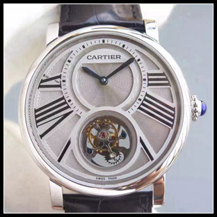 カルティエ シースルーバック メンズ 42mm 手巻き式腕時計
