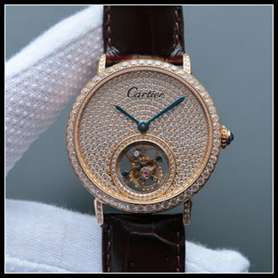 カルティエ シースルーバック メンズ 40mm 手巻き式腕時計