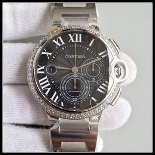 カルティエ メンズ 44mm シースルーバック 自動巻き腕時計 W6920025