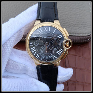 カルティエ メンズ 44mm シースルーバック自動巻き腕時計 W6920079