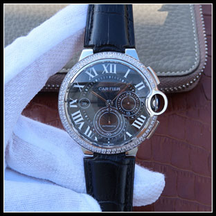 カルティエ メンズ 44mm シースルーバック 自動巻き腕時計 W6920079
