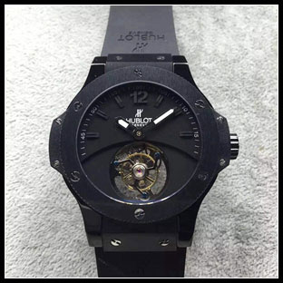 ウブロ メンズ シースルーバック 44mm 手巻き式腕時計