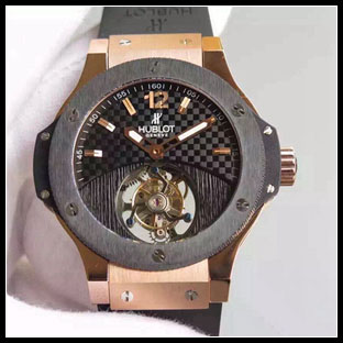 ウブロ メンズ シースルーバック 44mm 手巻き式腕時計 W0084N5450