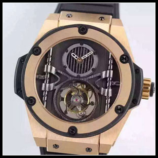 ウブロ メンズ シースルーバック 44mm 手巻き式腕時計 W0084N5450