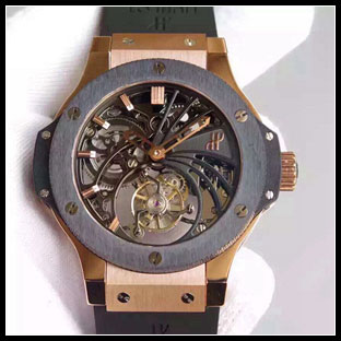 ウブロ メンズ シースルーバック 44mm 手巻き式腕時計 28800