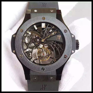 ウブロ メンズ シースルーバック 44mm 手巻き式腕時計 28800