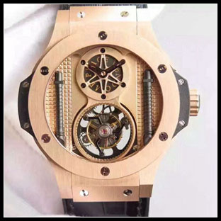 ウブロ メンズ シースルーバック 44mm 手巻き式腕時計 W0084N5450