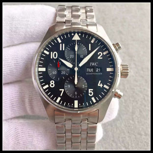 IWC 43mm メンズ 7750自動巻き式腕時計