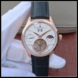 ジャガールクルト メンズ 42mm シースルーバック 自動巻き腕時計