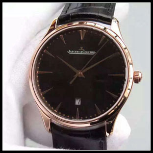 ジャガールクルト メンズ 40mm シースルーバック 自動巻き腕時計 Q1282510