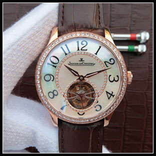 ジャガールクルト メンズ 43mm シースルーバック 自動巻き腕時計