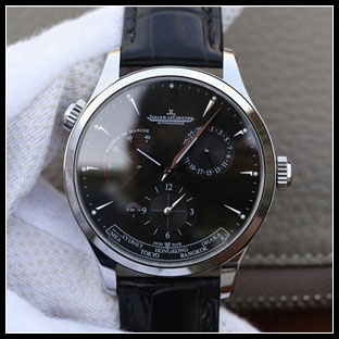 ジャガールクルト メンズ 42mm シースルーバック 自動巻き腕時計 1428421