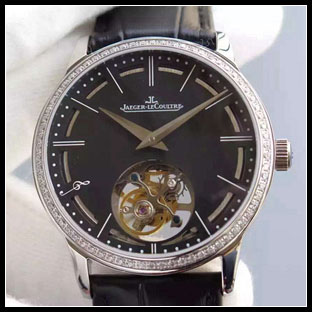 ジャガールクルト メンズ 41mm シースルーバック 手巻き式腕時計