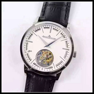 ジャガールクルト メンズ 41mm シースルーバック 手巻き式腕時計