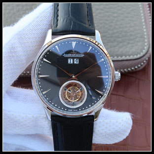 ジャガールクルト メンズ 42mm シースルーバック 自動巻き腕時計