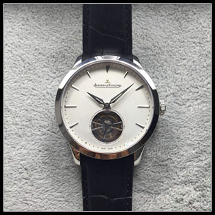 ジャガールクルト メンズ 43mm シースルーバック 自動巻き腕時計