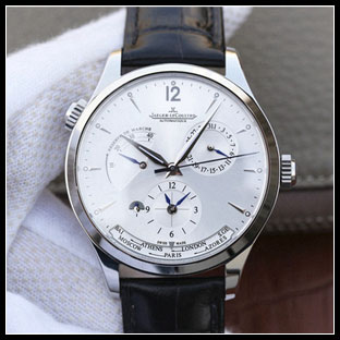 ジャガールクルト メンズ 42mm シースルーバック 自動巻き腕時計 1428421
