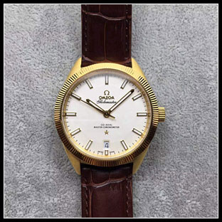 オメガ メンズ 41mm シースルーバック 自動巻き腕時計