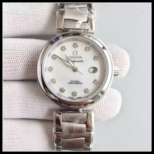 オメガ シースルーバック レディース 34mm 自動巻き腕時計 425.30.34.20.55.002