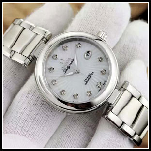 オメガ シースルーバック レディース 34mm 自動巻き腕時計 425.30.34.20.55.001