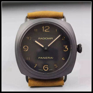パネライ シースルーバック メンズ 45mm 手巻き式腕時計 PAM613